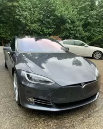 Picture of tesla that was cleaned on the exterior